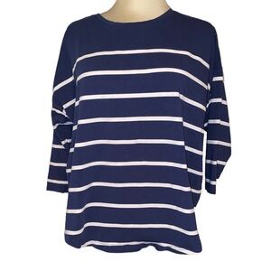 Vineyard Vines pullover top striped 3/4” sleeve length rounded neckline Sz Small